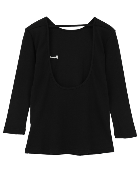 【GREEN BUTTER/グリーンバター】Three-quarter Sleeve Tee 詳細画像 ブラック 2