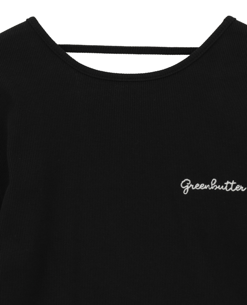 【GREEN BUTTER/グリーンバター】Three-quarter Sleeve Tee 詳細画像 ブラック 3