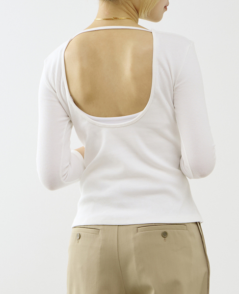 【GREEN BUTTER/グリーンバター】Three-quarter Sleeve Tee 詳細画像 アイボリー 3