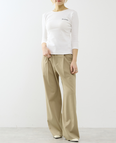 【GREEN BUTTER/グリーンバター】Three-quarter Sleeve Tee 詳細画像 アイボリー 5