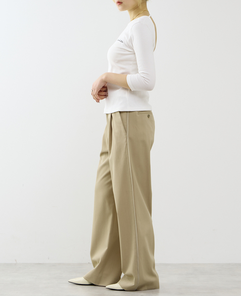 【GREEN BUTTER/グリーンバター】Three-quarter Sleeve Tee 詳細画像 アイボリー 8