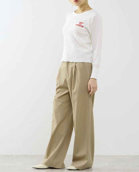 【GREEN BUTTER/グリーンバター】Waffle Long Sleeve Tee 詳細画像 アイボリー 5