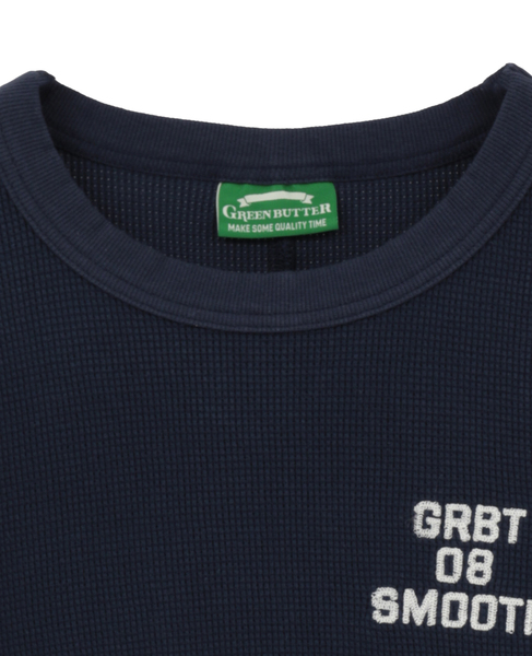 【GREEN BUTTER/グリーンバター】Waffle Long Sleeve Tee 詳細画像 ネイビー 3