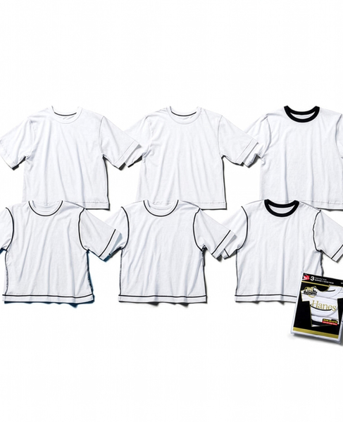 【Hanes/ヘインズ】3枚入りリバーシブルパックTシャツ 詳細画像 ホワイト 8