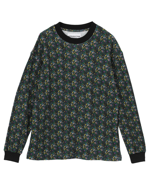 【NOMARHYTHM TEXTILE/ノーマリズムテキスタイル】Small Flower Waffle Tee 詳細画像 ブラック 1