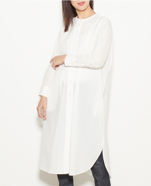 ブロードストレッチノーカラーシャツワンピース 商品詳細 メルローズ公式通販 Melrose Store メルローズストア