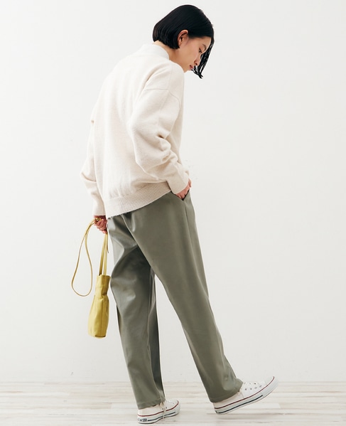 【ふわっと暖かい風合いの深めVネック☆レイヤードを楽しめるプレーンなシンプルニット】 詳細画像 ライトベージュ 6