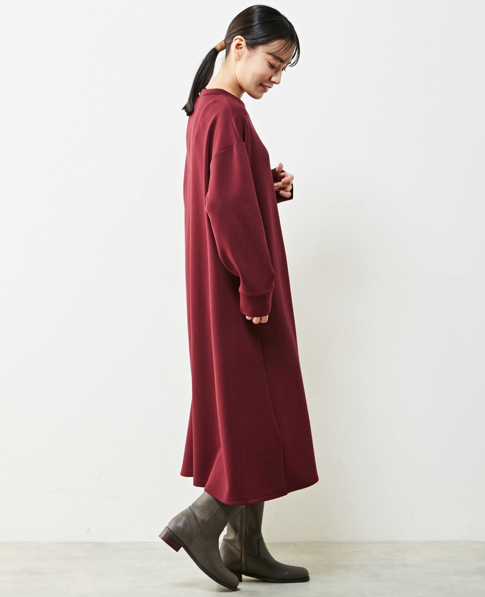 しっかりと膨らみのある生地使いでストンと着用 使える時短ワンピース 商品詳細 メルローズ公式通販 Melrose Store メルローズストア