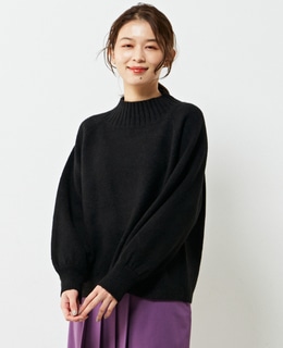【ウォッシャブルで程よくゆったり♪ワイドリブハイネックニットプルオーバー】