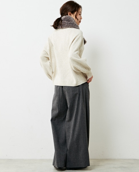 【ウォッシャブルで程よくゆったり♪ワイドリブハイネックニットプルオーバー】 詳細画像 キナリ 6