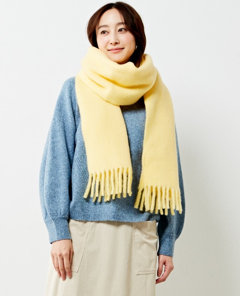 【ウォッシャブルで程よくゆったり♪ワイドリブハイネックニットプルオーバー】 詳細画像 ブルー 2