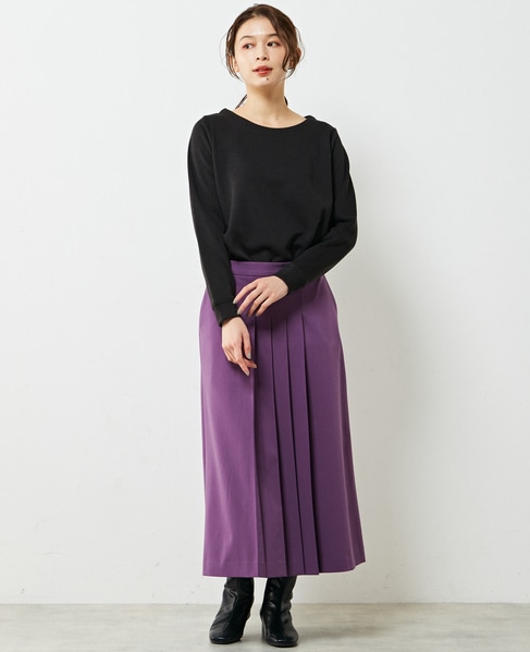 【ウォッシャブルで程よくゆったり♪ワイドリブハイネックニットプルオーバー】 詳細画像 ブラック 6