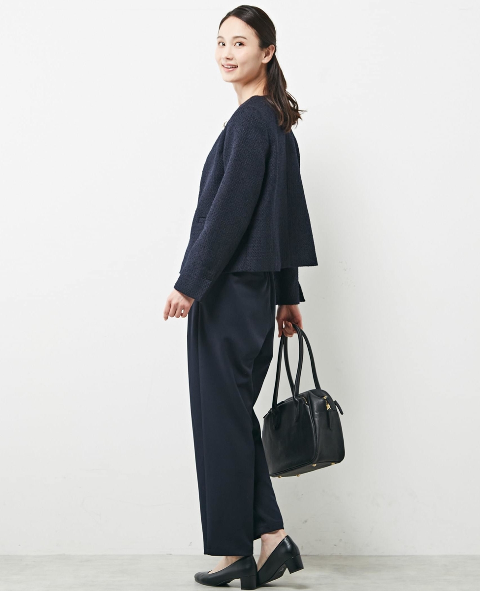 メルローズ MELROSE 美品 セットアップ パンツ スーツ ウール 黒 3