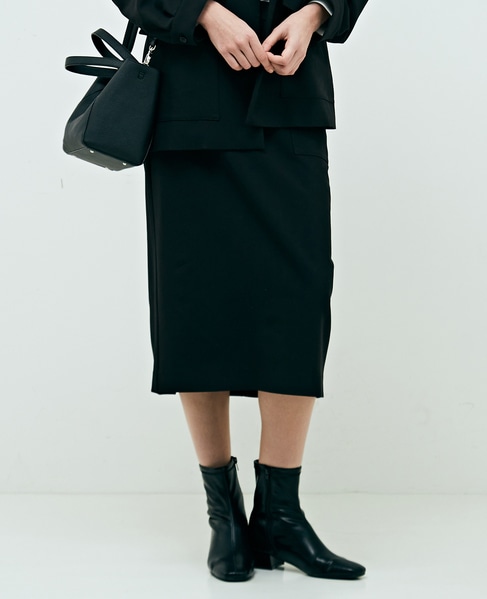 【ミニマルなデザインが魅力的なタイトスカート】 詳細画像 ブラック 10