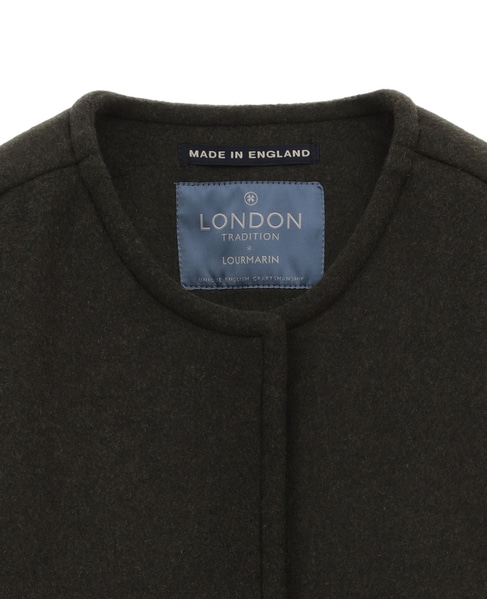 【メルローズ50周年限定】【LONDON TRADITON×LOURMARIN ウールノーカラーコート】 詳細画像 カーキ 9