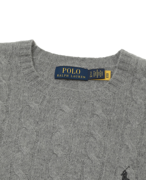 【POLO RALPH LAUREN/ケーブルウールカシミアセーター】 詳細画像 グレー 3