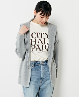 【抜け感のあるネックデザイン♪フードチュニックカーディガン】