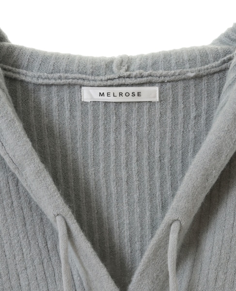 【抜け感のあるネックデザイン♪フードチュニックカーディガン】 詳細画像 グレー 11