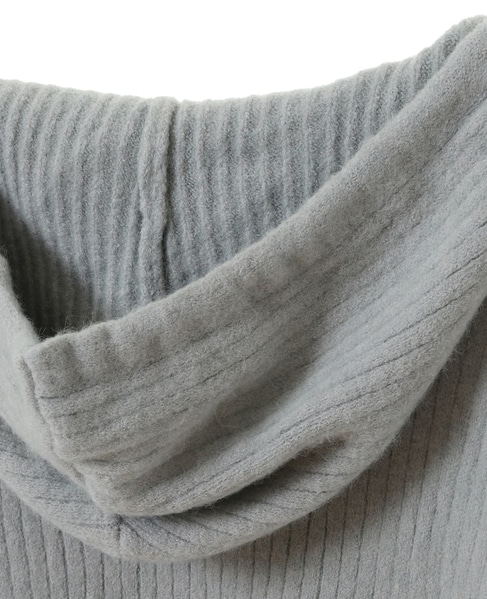 【抜け感のあるネックデザイン♪フードチュニックカーディガン】 詳細画像 グレー 12