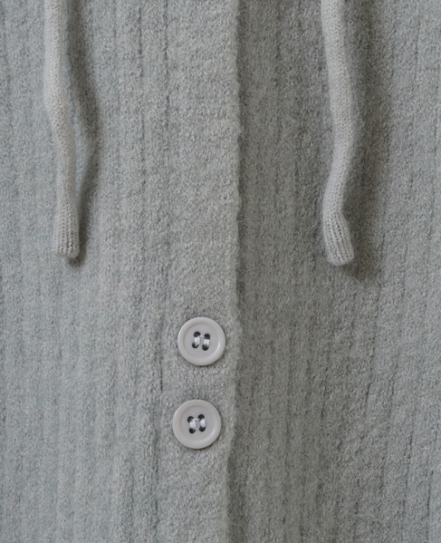 【抜け感のあるネックデザイン♪フードチュニックカーディガン】 詳細画像 グレー 15