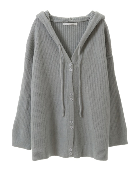 【抜け感のあるネックデザイン♪フードチュニックカーディガン】 詳細画像 グレー 9