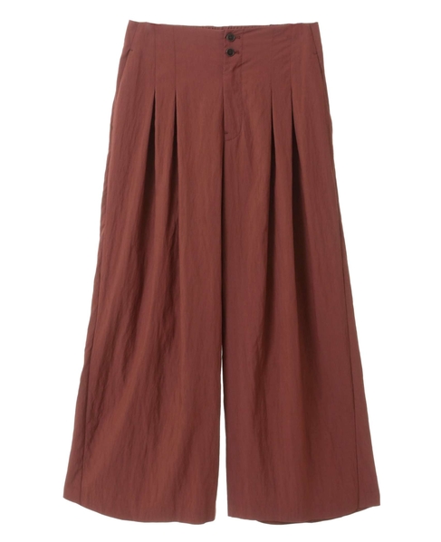 【リラクシーなシルエットのコットンレーヨンタックワイドパンツ】 詳細画像 ボルドー 21