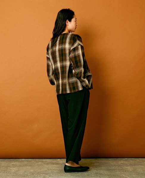 【リラクシーなシルエットのコットンレーヨンタックワイドパンツ】 詳細画像 ブラック 9