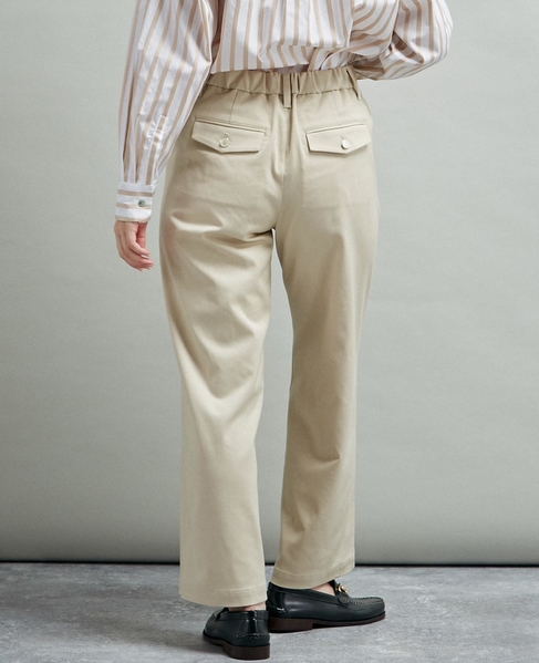 【マリンボタンがポイントのストレッチストレートパンツ】 詳細画像 ライトベージュ 10