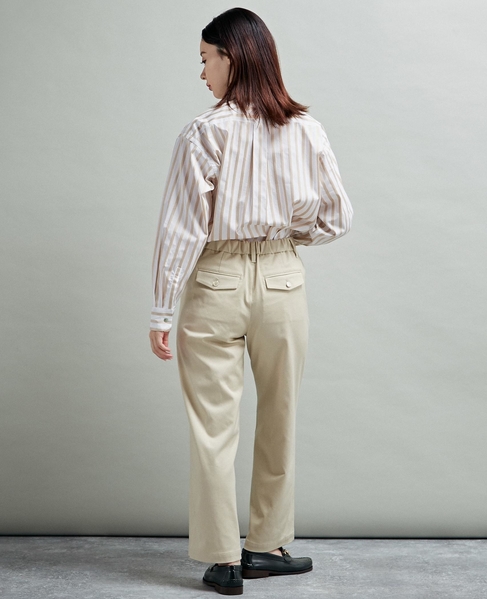 【マリンボタンがポイントのストレッチストレートパンツ】 詳細画像 ライトベージュ 13