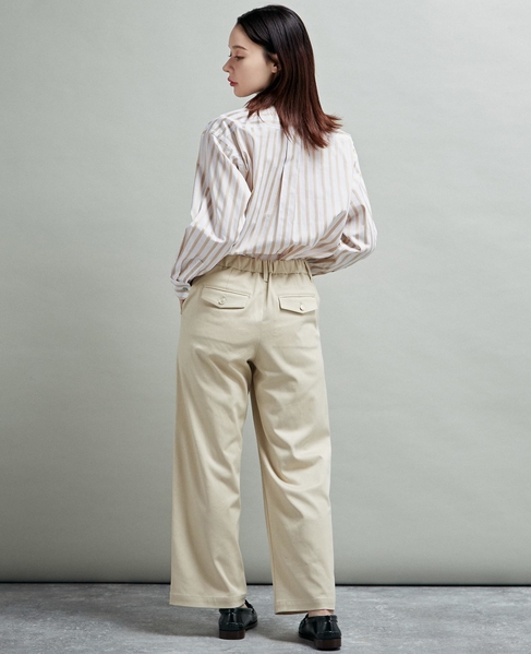 【マリンボタンがポイントのストレッチストレートパンツ】 詳細画像 ライトベージュ 14