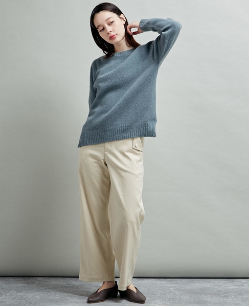 【マリンボタンがポイントのストレッチストレートパンツ】 詳細画像 ライトベージュ 16