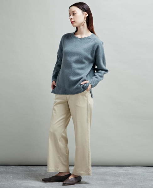 【マリンボタンがポイントのストレッチストレートパンツ】 詳細画像 ライトベージュ 17