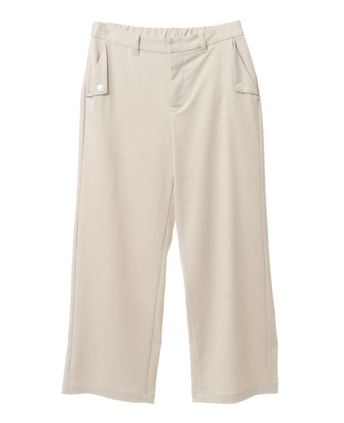 【マリンボタンがポイントのストレッチストレートパンツ】 詳細画像 ライトベージュ 20