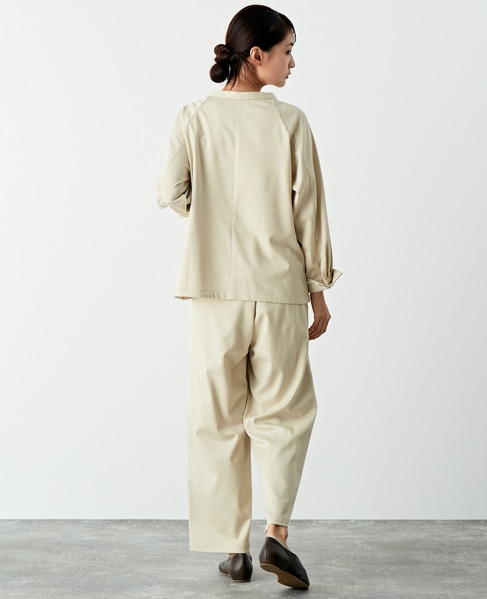 【マリンボタンがポイントのストレッチストレートパンツ】 詳細画像 ライトベージュ 6