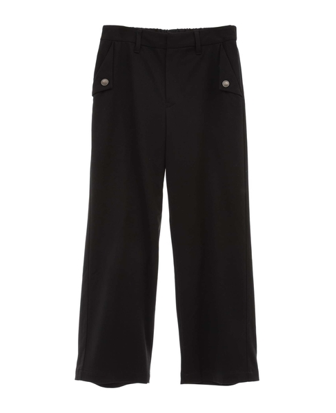 【マリンボタンがポイントのストレッチストレートパンツ】 詳細画像 ブラック 13