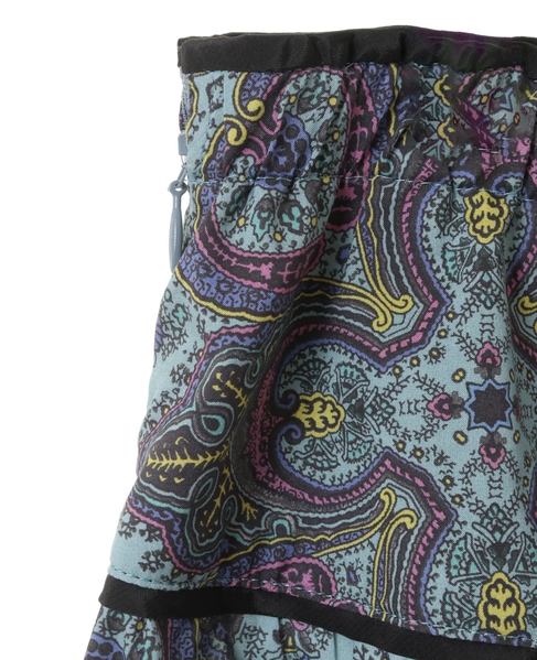 【LOURMARIN/ルールマラン】夏らしいペイズリー柄のギャザーロングスカート 詳細画像 ブルー 11