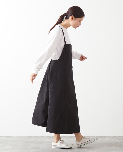 クリーンな印象のスタイルアップジャンパースカート 詳細画像 ブラック 4