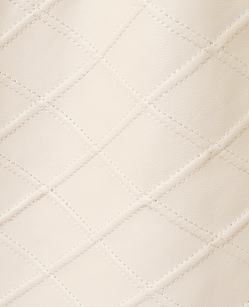 品のある微光沢フェイクレザーキルティングスカート 詳細画像 ホワイト 3