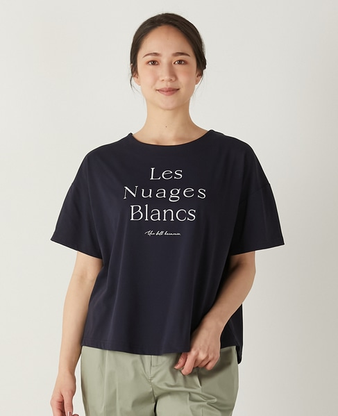 【Les Nuages Blancs ロゴプリントTシャツ】 詳細画像 ネイビー 1