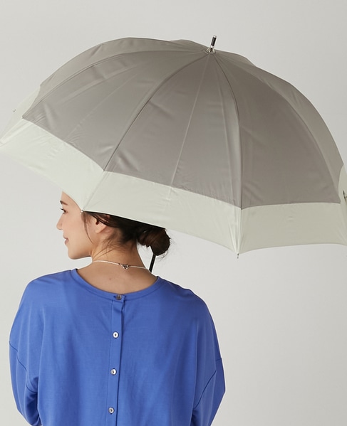 《WEB限定》【because/ビコーズ】晴雨兼用 バイカラーの傘 詳細画像 グレー 4