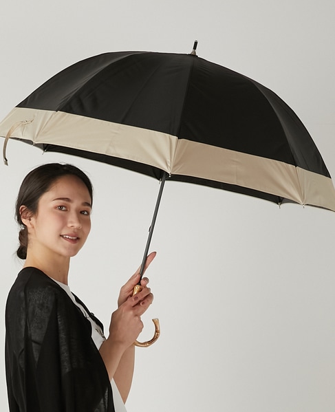 《WEB限定》【because/ビコーズ】晴雨兼用 バイカラーの傘 詳細画像 ブラック 4