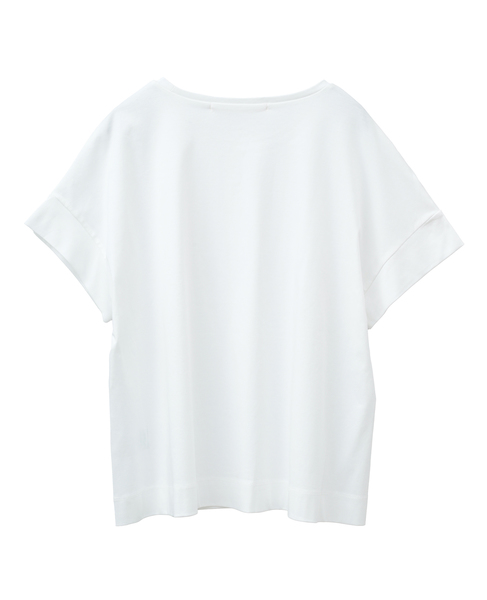 【大人綺麗見えシルケットコットンスムースコンパクトTシャツ】 詳細画像 オフホワイト 12