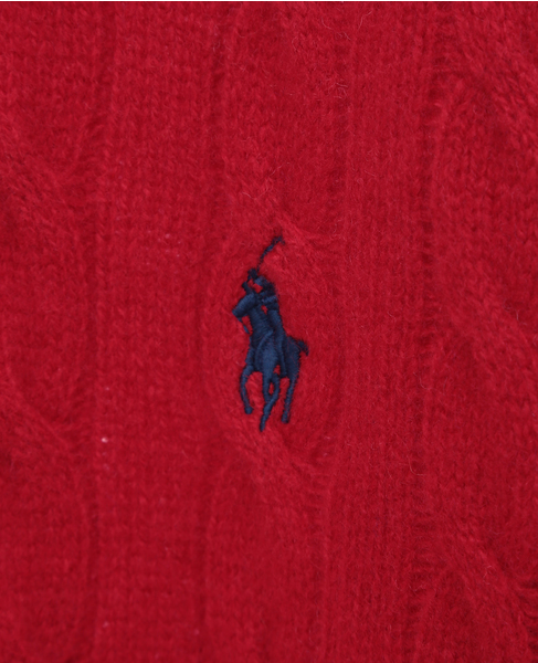 【POLO RALPH LAUREN/ポロラルフローレン】ケーブルニットウールカシミヤセーター 詳細画像 レッド 6