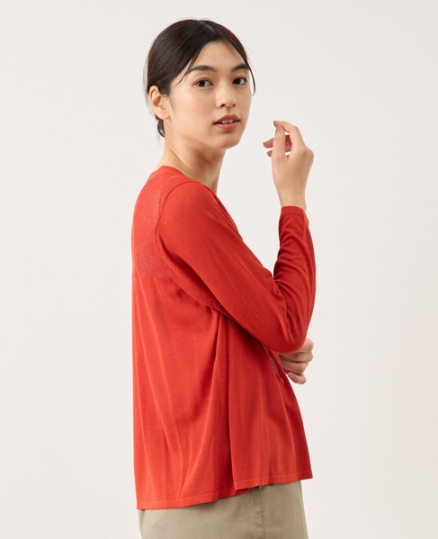 ヨーク切替カーディガン 詳細画像 レッド 3
