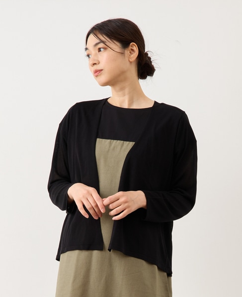 ヨーク切替カーディガン 詳細画像 ブラック 1
