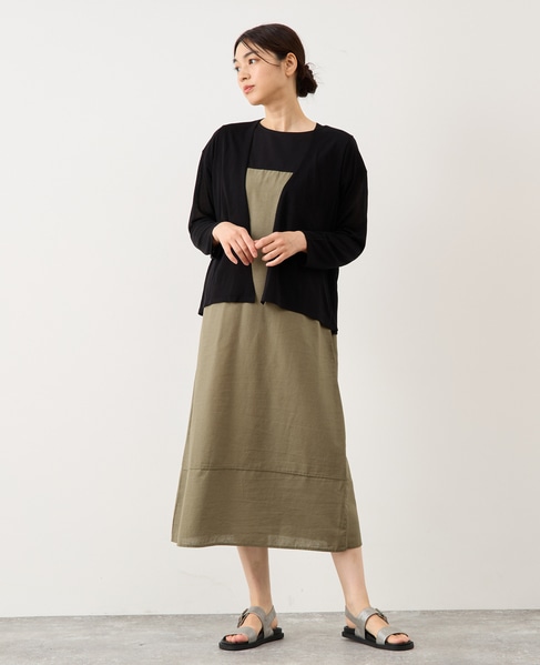 ヨーク切替カーディガン 詳細画像 ブラック 2