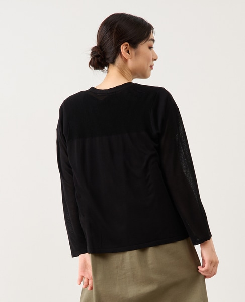 ヨーク切替カーディガン 詳細画像 ブラック 3
