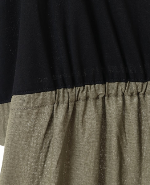 綿麻ジャージー切替ワンピース 詳細画像 グリーン系その他 12