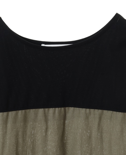綿麻ジャージー切替ワンピース 詳細画像 グリーン系その他 9