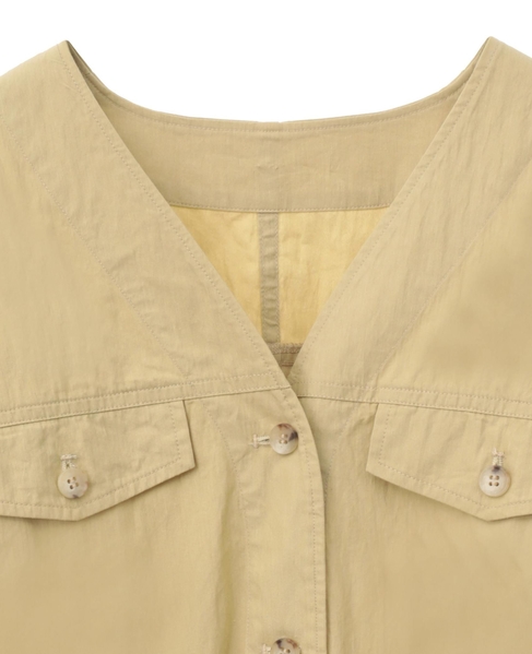 【CNバイオ加工Vネックシャツブルゾン】 詳細画像 ライトイエロー 9